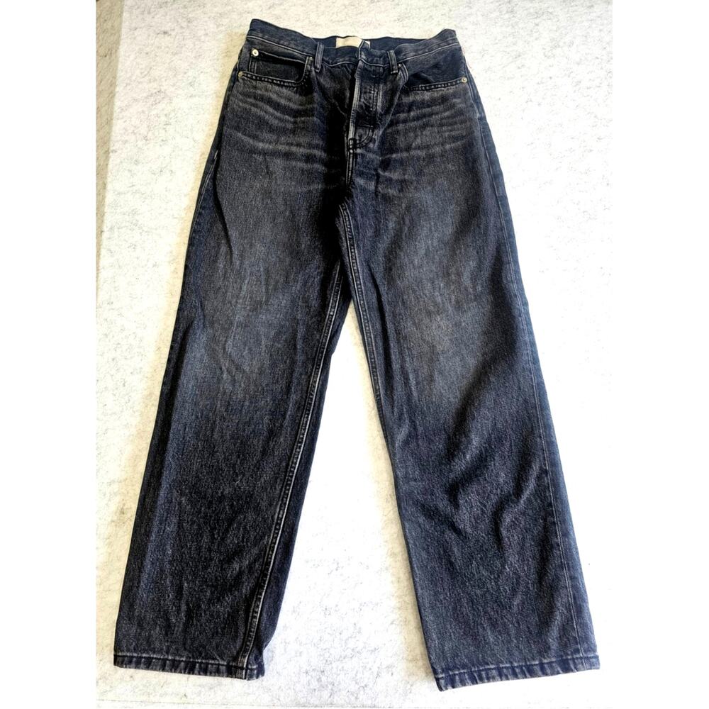 Everlane The Way-High Jean, Black High Rise Straight Leg Organic Cotton, Sz 28R